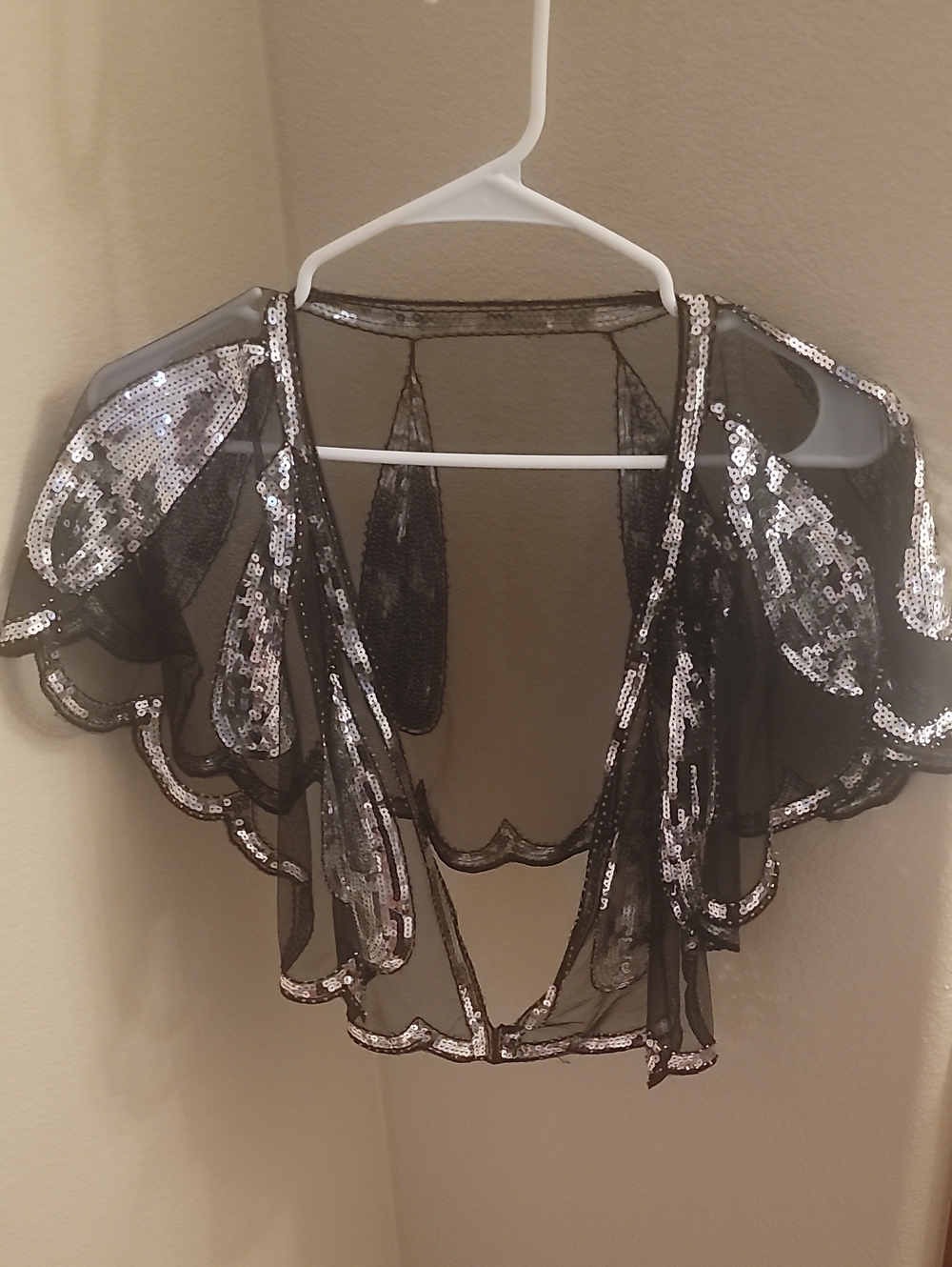 Sheer Black Sequin Shrug